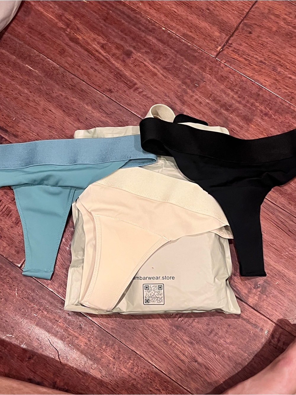 Womens Seamless Thong intimate wear - Black, Light Blue, Cream